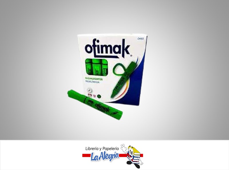 RESALTADOR HIGHLIGHTER 4MM VERDE UND MARCA OFIMAK