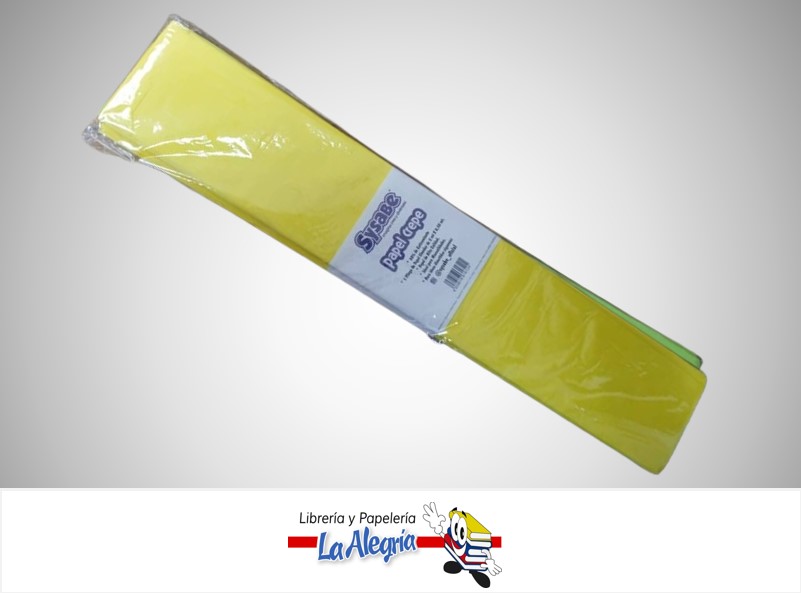 PAPEL CREPE 50X200 CM AMARILLO UND MARCA SYSABE
