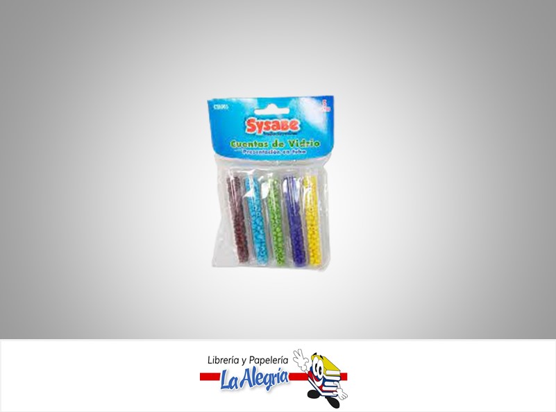 CUENTA DE VIDRIO 5 COLORES MARCA SYSABE