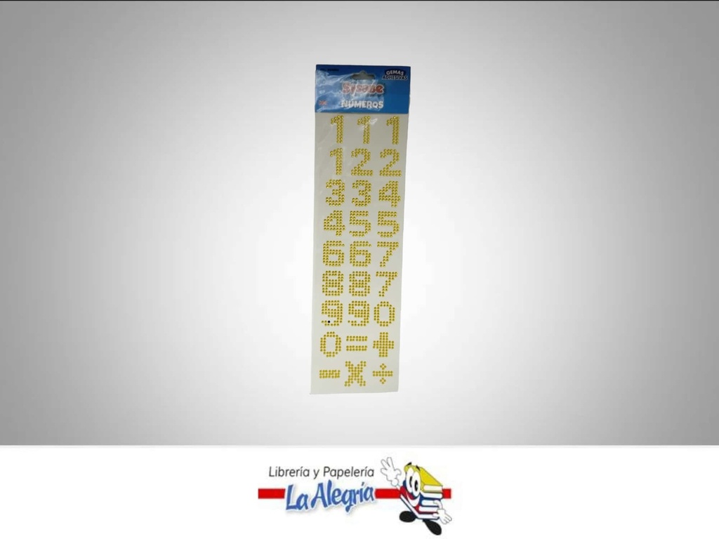 GEMAS ADHESIVAS NUMEROS 3 CM DORADO MARCA SYSABE