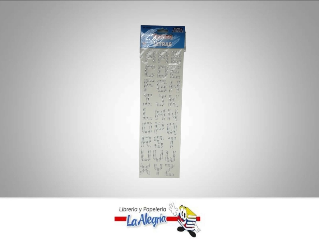 GEMAS ADHESIVAS LETRAS 3 CM PLATEADAS MARCA SYSABE