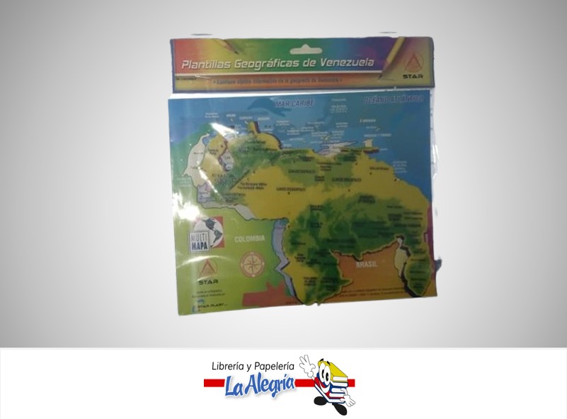 PLANTILLA MAPA DE VENEZUELA 3UND MARCA STAR   