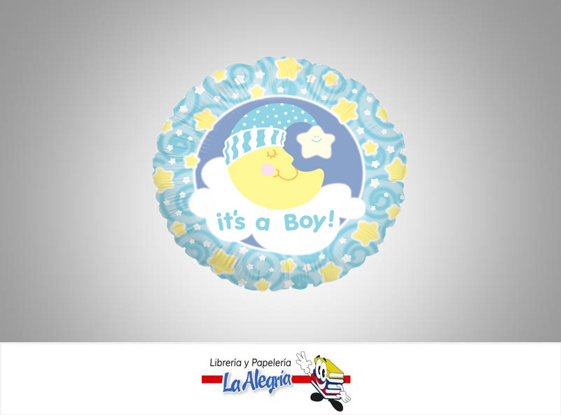 GLOBO FOIL 18 ITS A BOY AZUL UND MARCA BETALLIC   