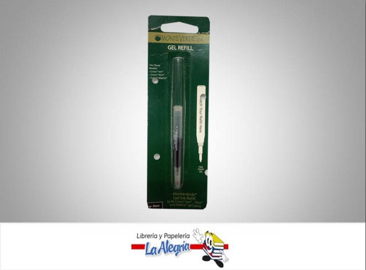 REPUESTO CROSS GEL REFILL ION NEGRO MARCA MONTEVERDE   