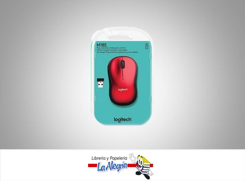 MOUSE INALAMBRICO M185 ROJO MARCA LOGITECH   