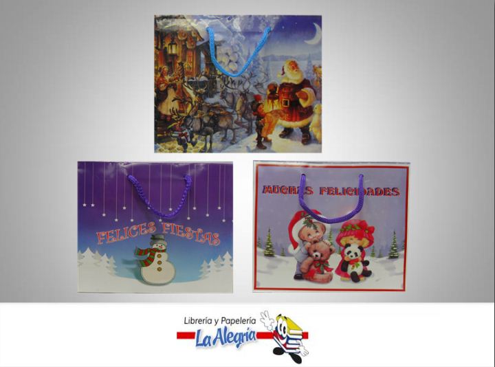 BOLSA DE REGALO 18,5X22 DE NAVIDAD MARCA KUCHIS