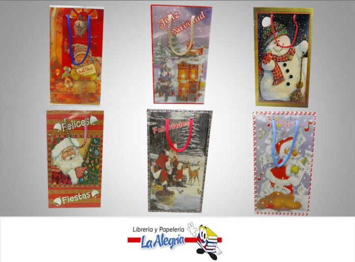 BOLSA DE REGALO 25.5X14 D/NAVIDAD MARCA KUCHIS   