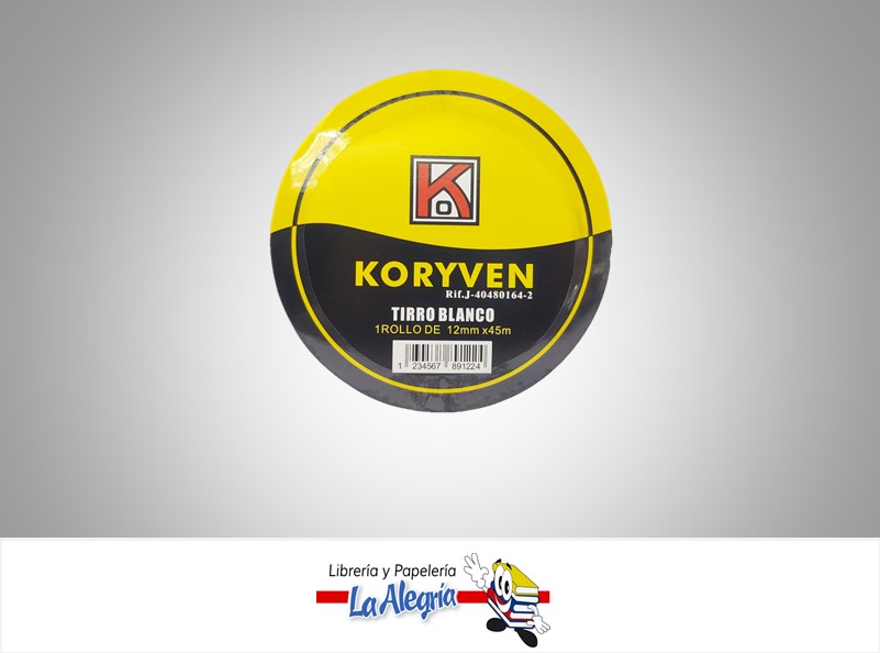 TIRRO BLANCO 12MM X 45M UND MARCA KORYVEN   