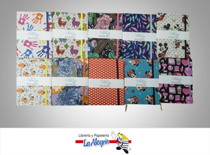 CUADERNO MEDIANO CON DISEÑO14X20 80 HOJA MARCA VERDE MENTA