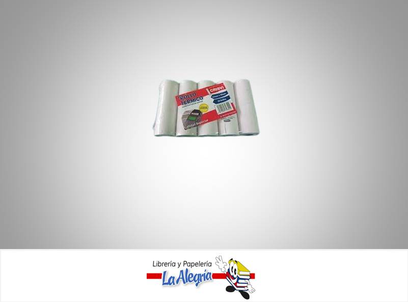 ROLLO PAPEL TERMICO 57MMX40M VENTA PQ 10 MARCA CRISVI   