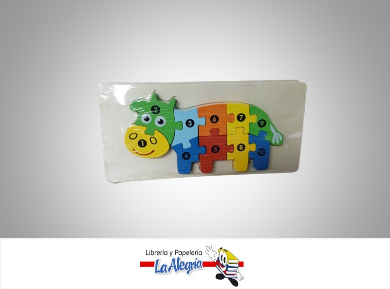 ROMPECABEZA MADERA VACA 10.2X21.3CM MARCA S/M