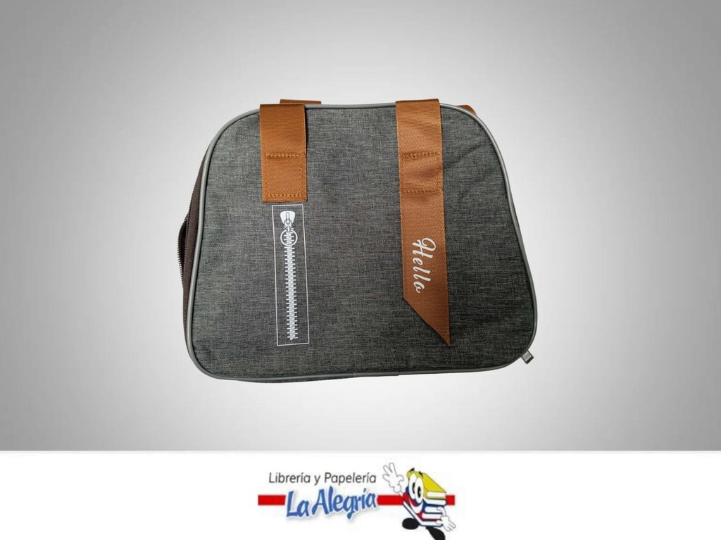 LONCHERA TERMICA 18X22X12CM GRIS/MARRON MARCA S/M   