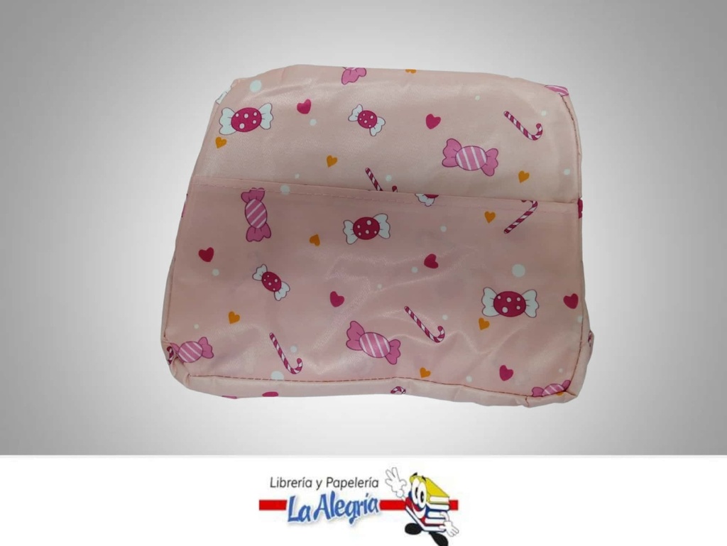 LONCHERA TERMICA 18X22X12CM CARAMELO ROSA MARCA S/M