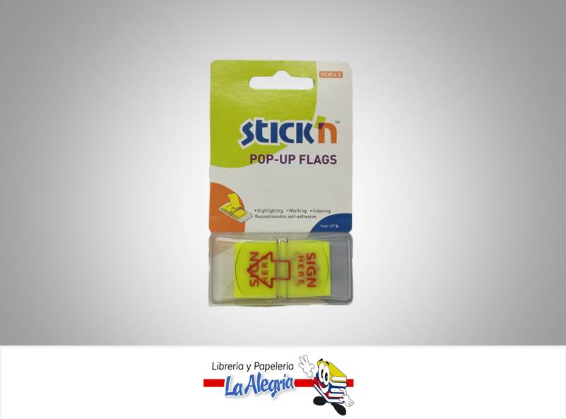 NOTA AUTOADHESIVA BANDERITA REF C493 MARCA STICK'N   