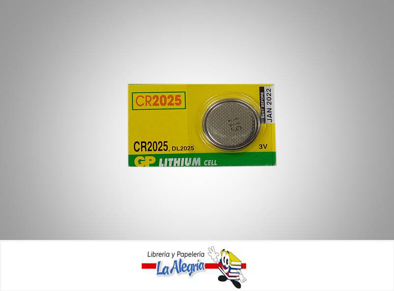 PILA DE BOTON CR2025MICRO LITIO 3V UND MARCA GP   