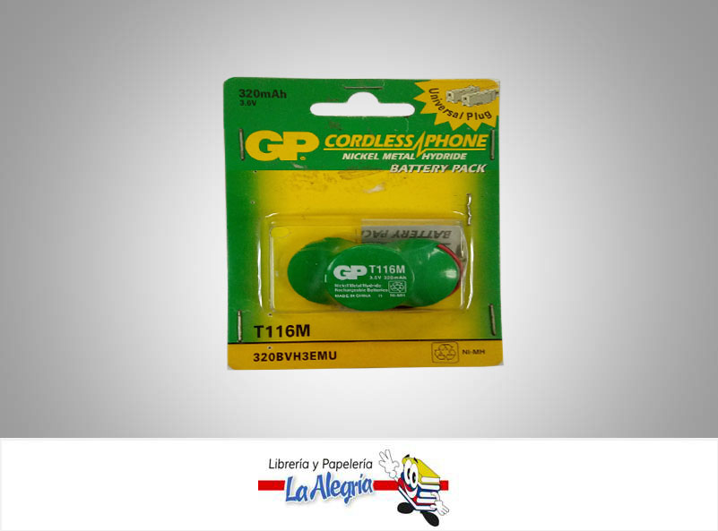 PILA RECARGABLE T116M 3,6V UND MARCA GP   