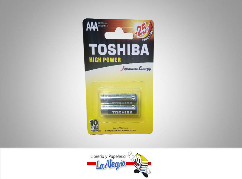 PILA AAA 1.5V ALCALINA LR03 2UND MARCA TOSHIBA
