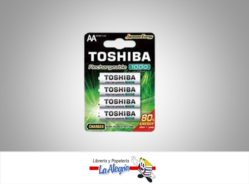 PILA RECARGABLE AA 1000MAH 1.2V SET 4 UND MARCA TOSHIBA