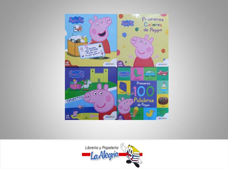 APRENDIENDO CON PEPPA PIG 4 LIBROS  TEMATICA APRENDIZAJE AUTOR HASBRO EDITORIAL SICOBEN