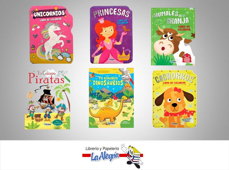 COLOREO EN CASA 6 LIBROS DE COLOREAR TEMATICA INFANTIL EDITORIAL SICOBEN