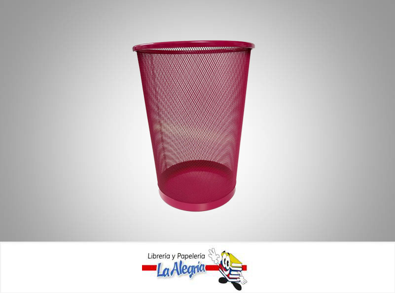 PAPELERA METALICA MEDIANA 29.5X20 FUCSIA    