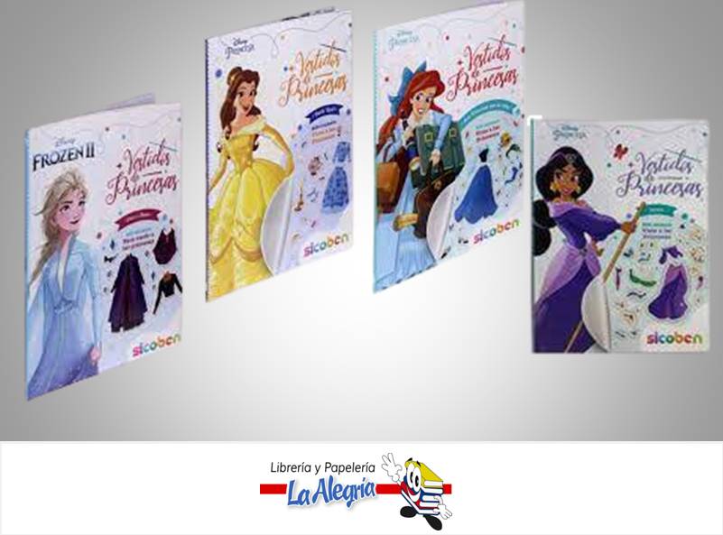 VESTIDOS DE PRINCESAS DISNEY  TEMATICA INFANTIL   EDITORIAL SICOBEN