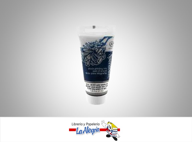 TINTA PASTA LINOLEO 37 ML METALICO PLATA MARCA SPEEDBALL   