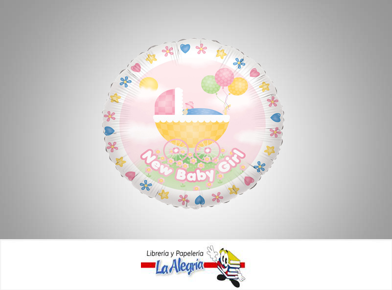 GLOBO FOIL 10 NEW BABY GIRL BLANROS UN MARCA KALEIDOSCOPE   