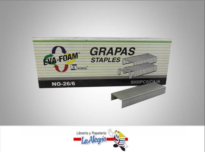 GRAPA LISA 26/6 5000 UND MARCA EVA FOAM   