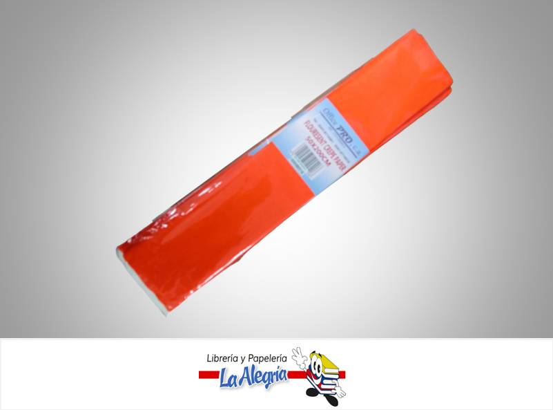 PAPEL CREPE 50X200CM FLUORESCENTE FUCSIA MARCA OFFICE PRO