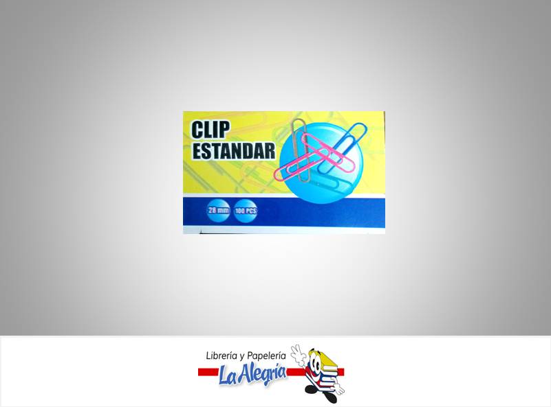 CLIP ESTANDAR COLOR 28MM 100 UND MARCA OFFICE PRO   