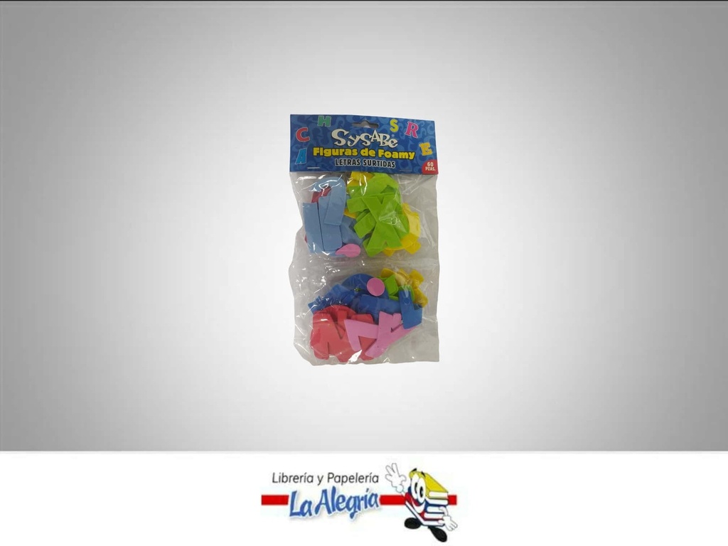 FIGURA DE FOAMI LETRAS 60 PZAS SURTIDO MARCA SYSABE