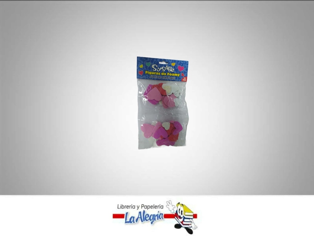 FIGURA DE FOAMI CORAZON SURTIDO 72 PZAS MARCA SYSABE