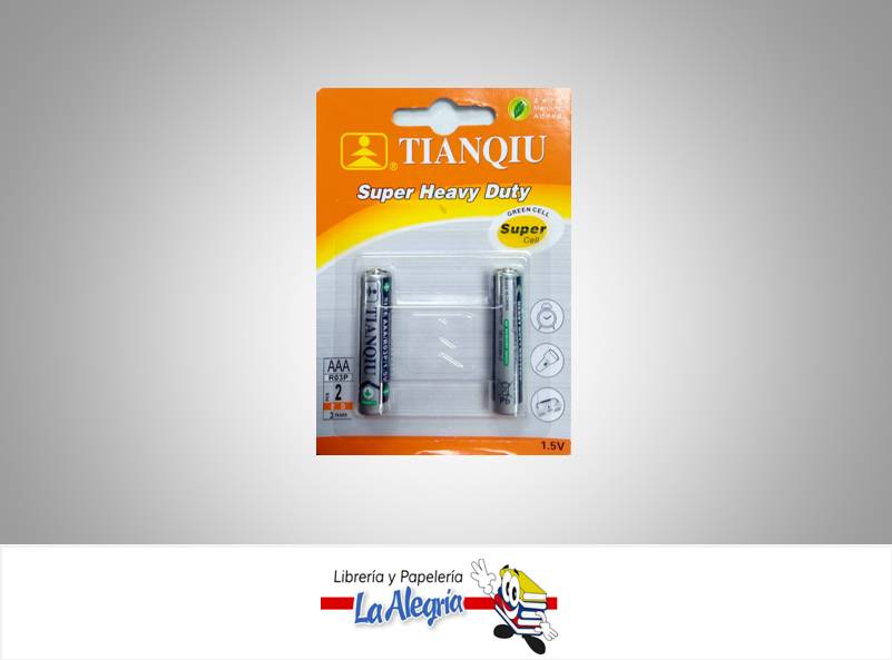 PILA AAA 1.5V SUPER HEAVY DUTY 9-20 2 UND MARCA TIANQIU