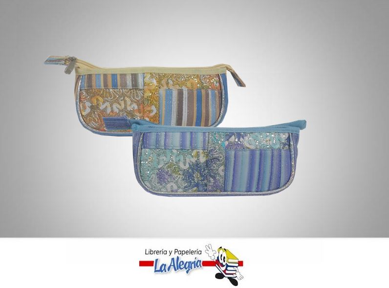 CARTUCHERA C/CIERRE ESCARCHADA 19,5X8CM MARCA OFFICE LINE   