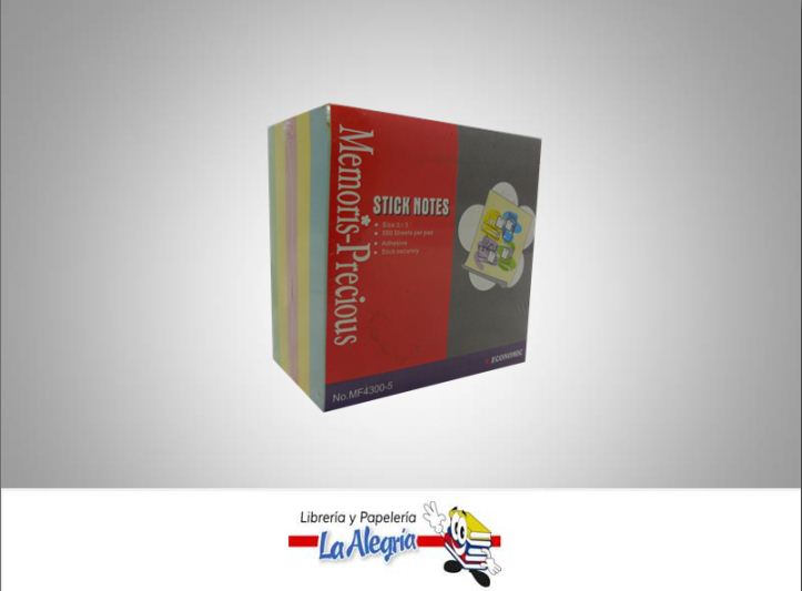 NOTA AUTOADHESIVA 100H 7,5X7,5CM COLORES MARCA OFFICE LINE   