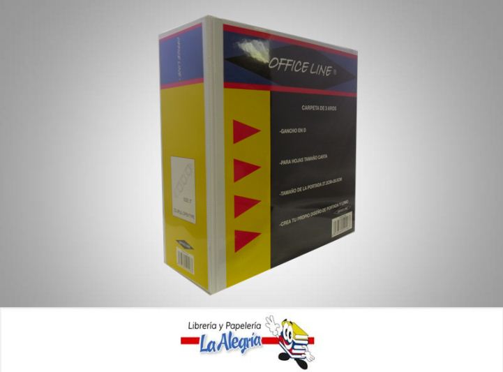 CARPETA 3 AROS 3" GANCHO EN D CARTA BLANCA MARCA OFFICE LINE   