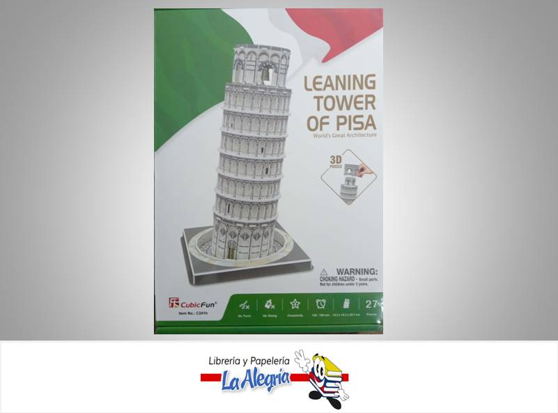 ROMPECABEZA 3D TORRE PISA 27 PZA MARCA CUBICFUN   