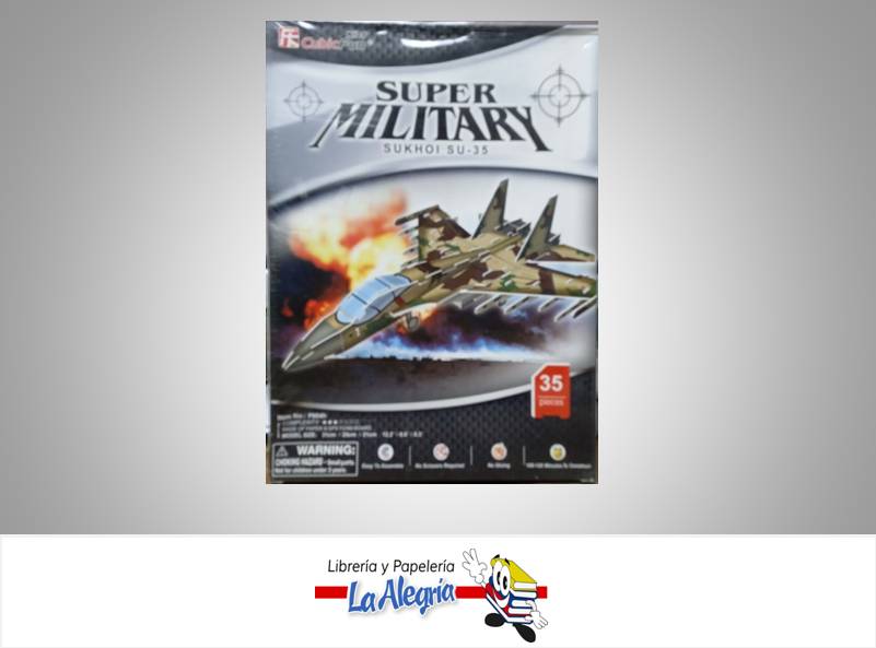 ROMPECABEZA 3D SUPER MILITARY SUKHOI35 MARCA CUBICFUN   