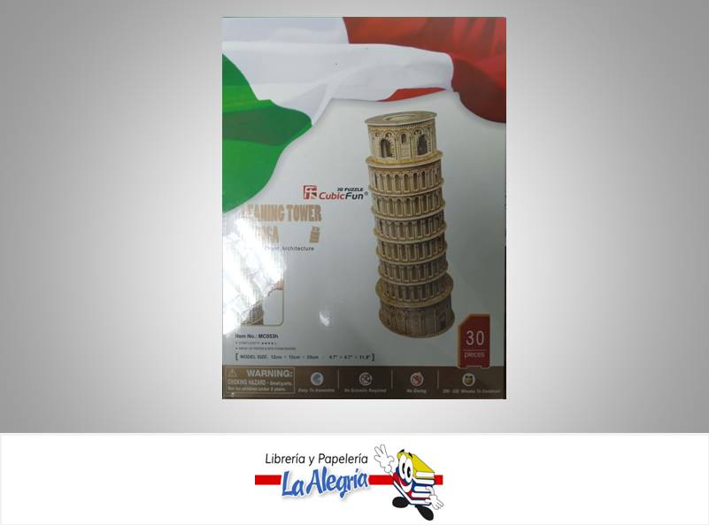 ROMPECABEZA 3D TORRE PISA 30 PZA MARCA CUBICFUN   