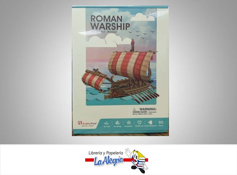 ROMPECABEZA 3D ROMAN WARSHIP 85 PZA MARCA CUBICFUN   