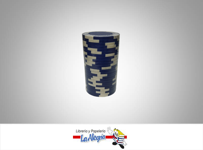 FICHAS PARA POKER DE CERAMICA AZUL 25UND MARCA S/M   