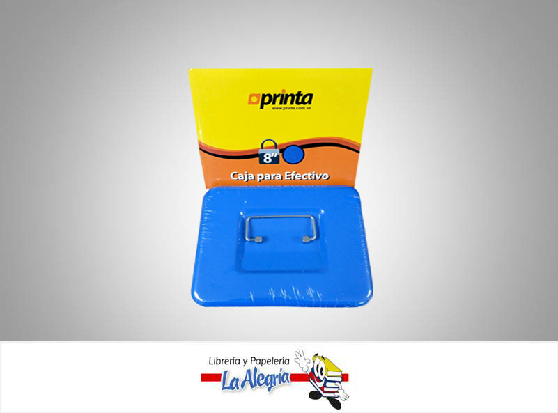 CAJA EFECTIVO CON LLAVE 8'' AZUL MARCA PRINTA