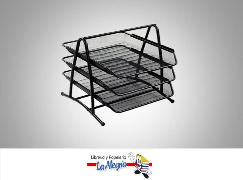 BANDEJA MALLA 3 NIVELES NEGRO MARCA PRINTA   