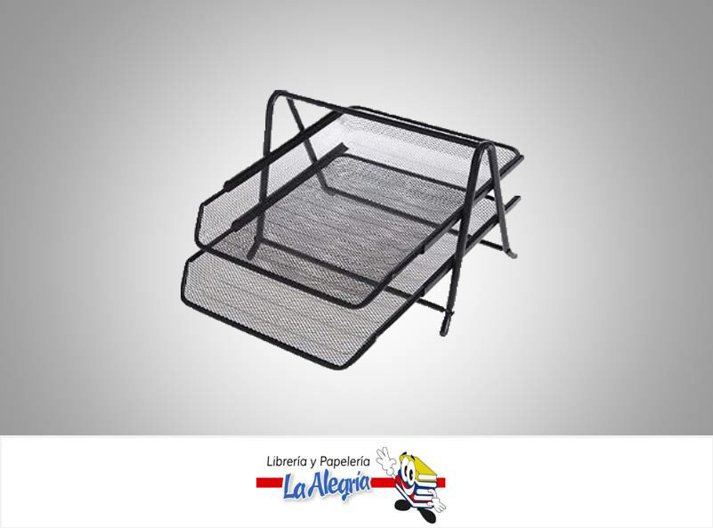 BANDEJA MALLA METAL 2 NIVELES NEGRO MARCA OFIART