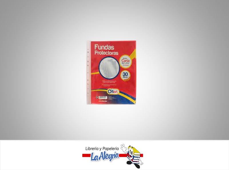 FUNDA PROTECTORA CARTA 30 MICRAS PAQ 20 UND MARCA OFIART