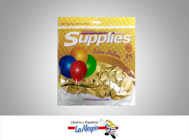 GLOBO R12 CROMADO DORADO 25 UND MARCA SUPPLIES   