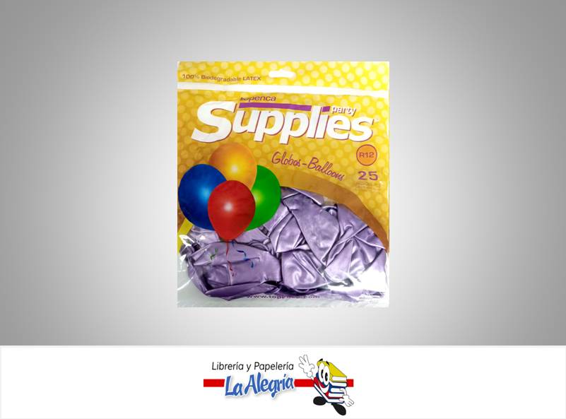 GLOBO R12 CROMADO MORADO 25 UND MARCA SUPPLIES   