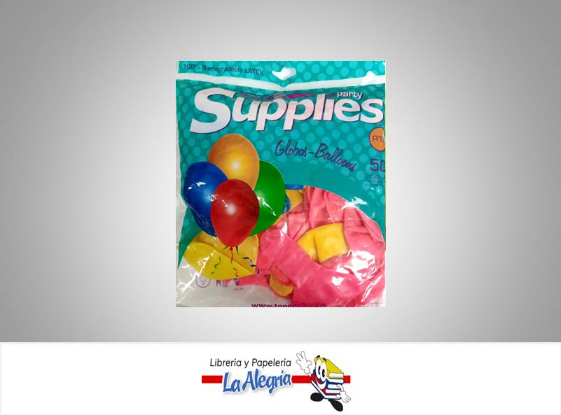 GLOBO R12 CRISTAL MULTICOLOR 50 UND MARCA SUPPLIES   