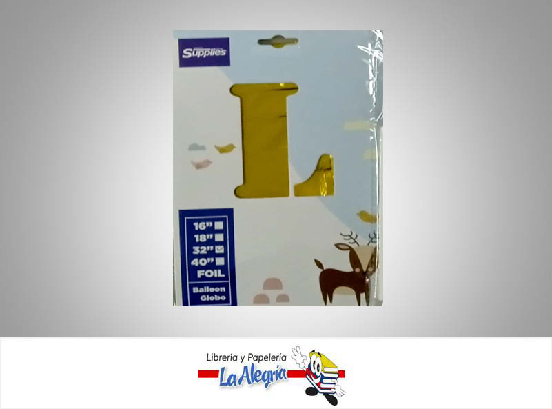 GLOBO FOIL 16'' LETRA L DORADO UND MARCA SUPPLIES   